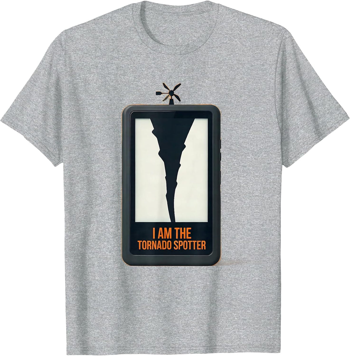 Men's I Am The Tornado Spotter Minimalist Weather Enthusiast Storm T-Shirt - Heather Grey