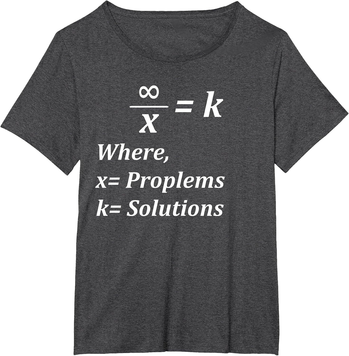 Funny Math Formula Motivational Design T-Shirt - Dark Heather Grey