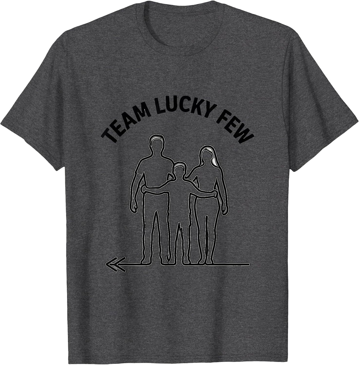 Team Lucky Few Down Syndrome Awareness Family Support T-Shirt - Dark Heather Grey