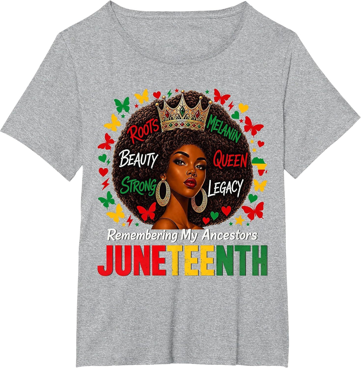 Juneteenth Remembering My Ancestors Black Women Juneteenth T-Shirt - Heather Grey