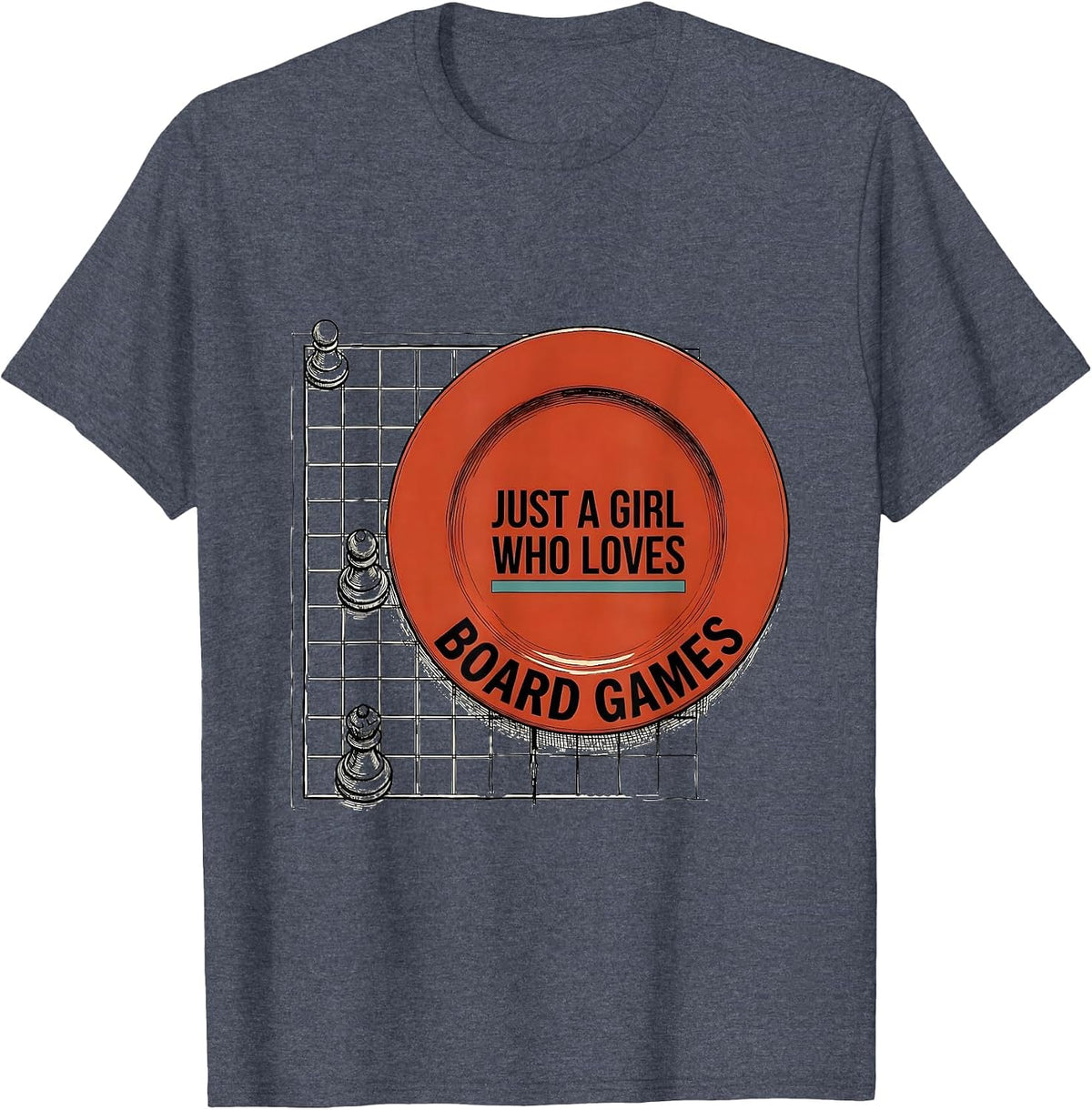 Just A Girl Who Loves Board Games Funny Fan Humor T-Shirt - Heather Blue