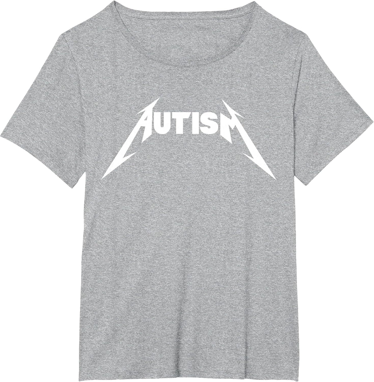 Funny Design Autism Skeleton Meme Metal Rock for Men Women T-Shirt - Heather Grey