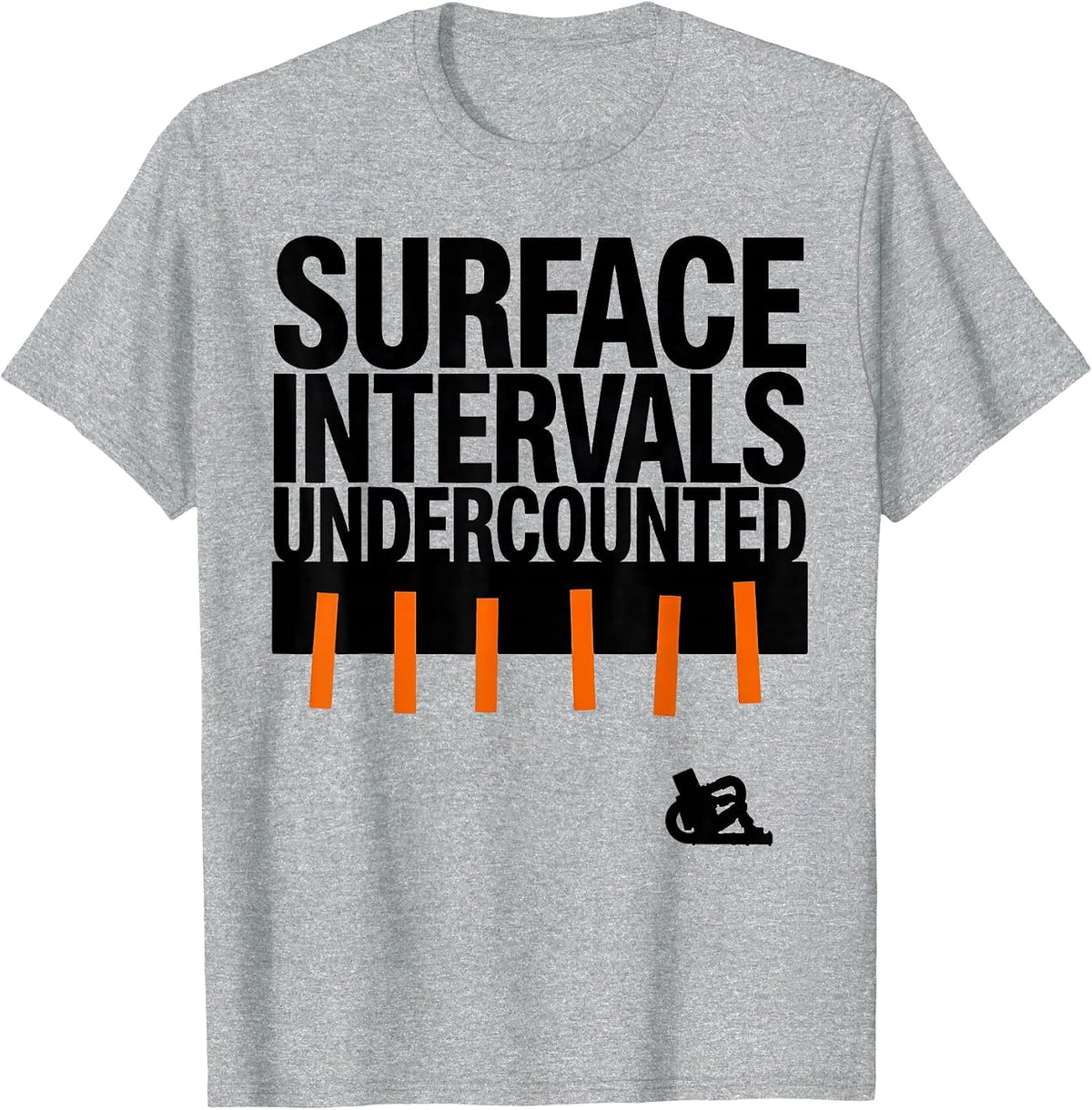 Men's Surface Intervals: Undercounted Brutalist Scuba Diver Gift T-Shirt - Heather Grey