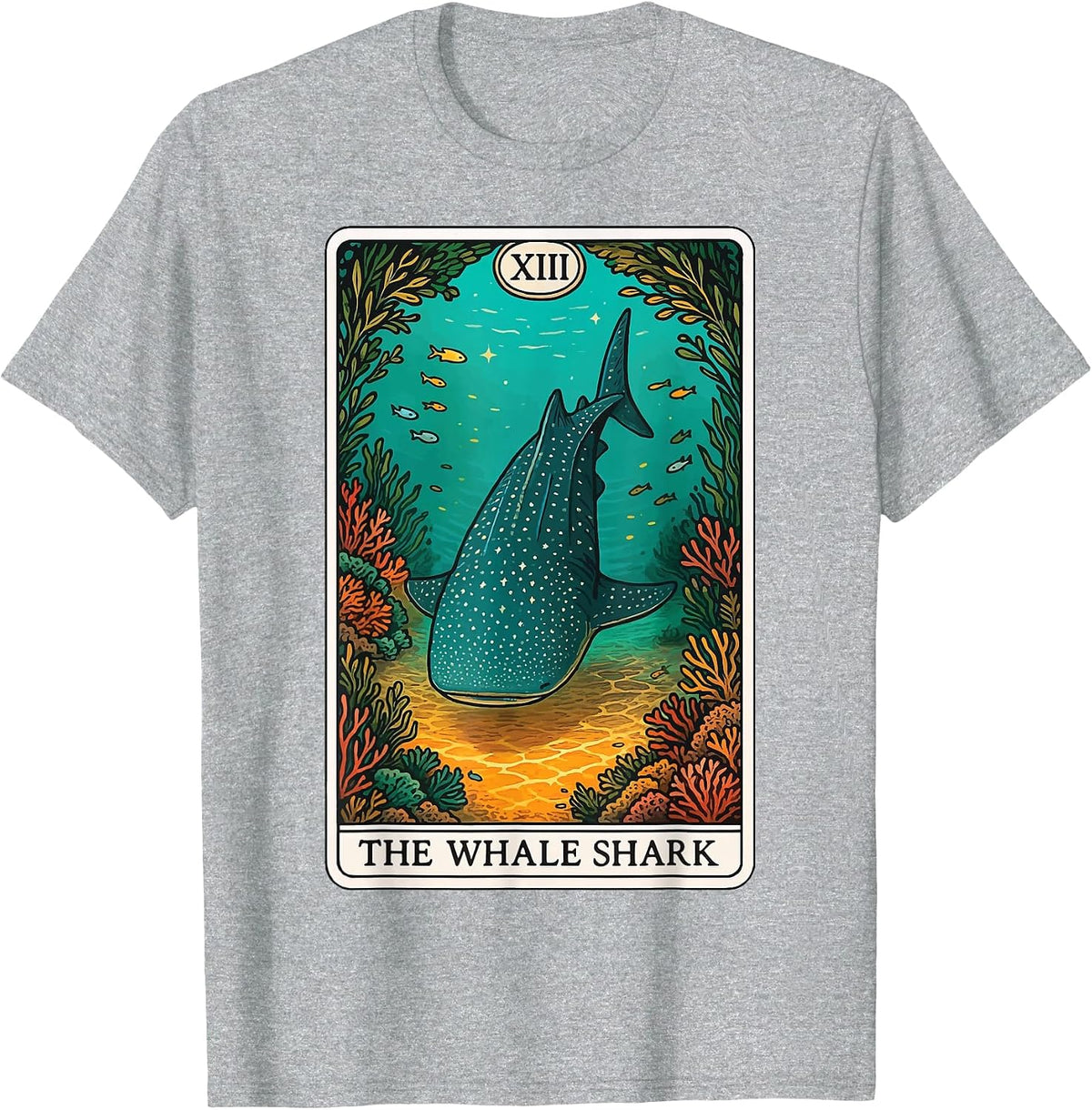 The Whale Shark Tarot Card T-Shirt - Heather Grey