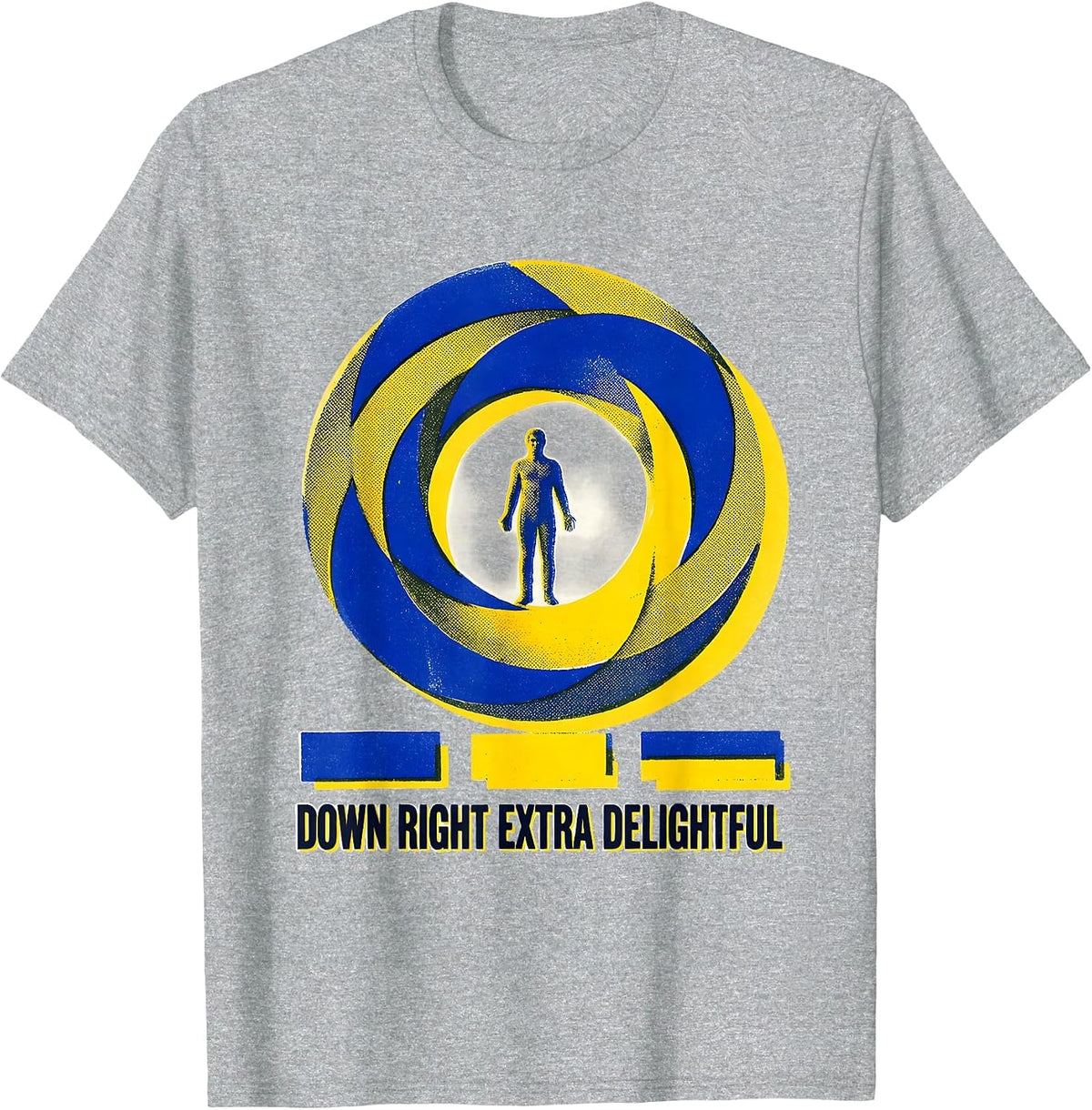 Men's Down Right Extra Delightful Risograph Down Syndrome T-Shirt - Heather Grey