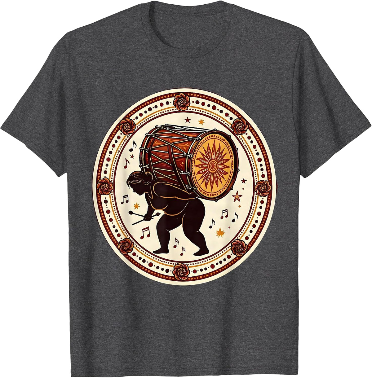 Band Mom Drum Hauler Graphic Tee T-Shirt - Dark Heather Grey