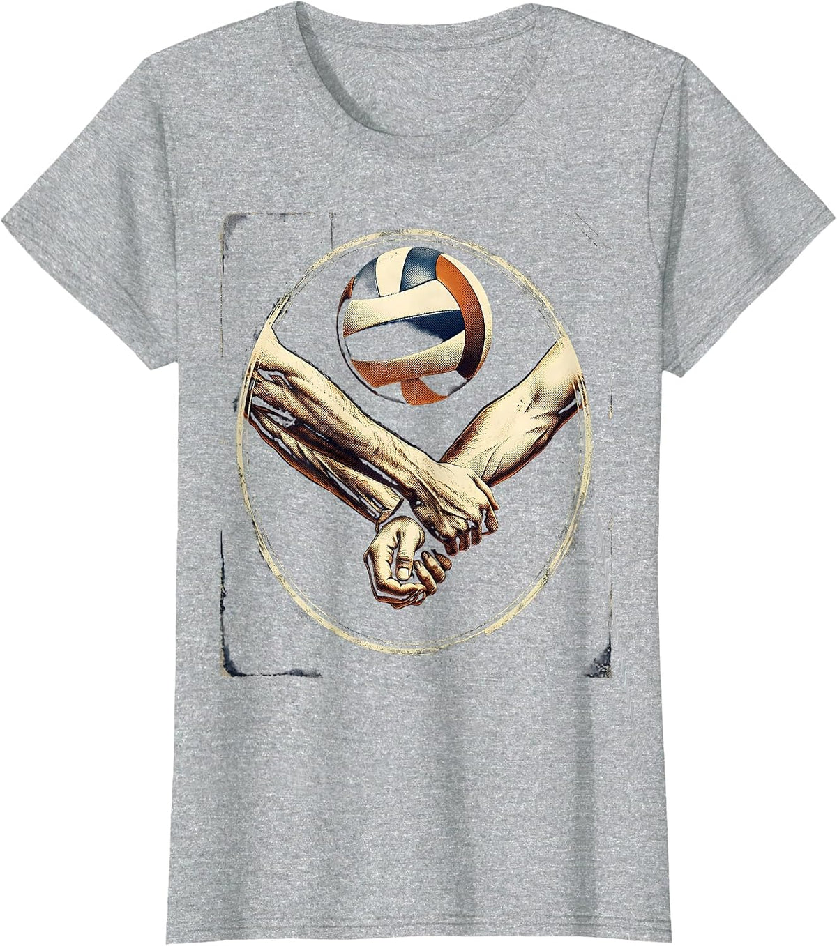 Volleyball Forearm Pass Receive Graphic Design T-Shirt - Heather Grey