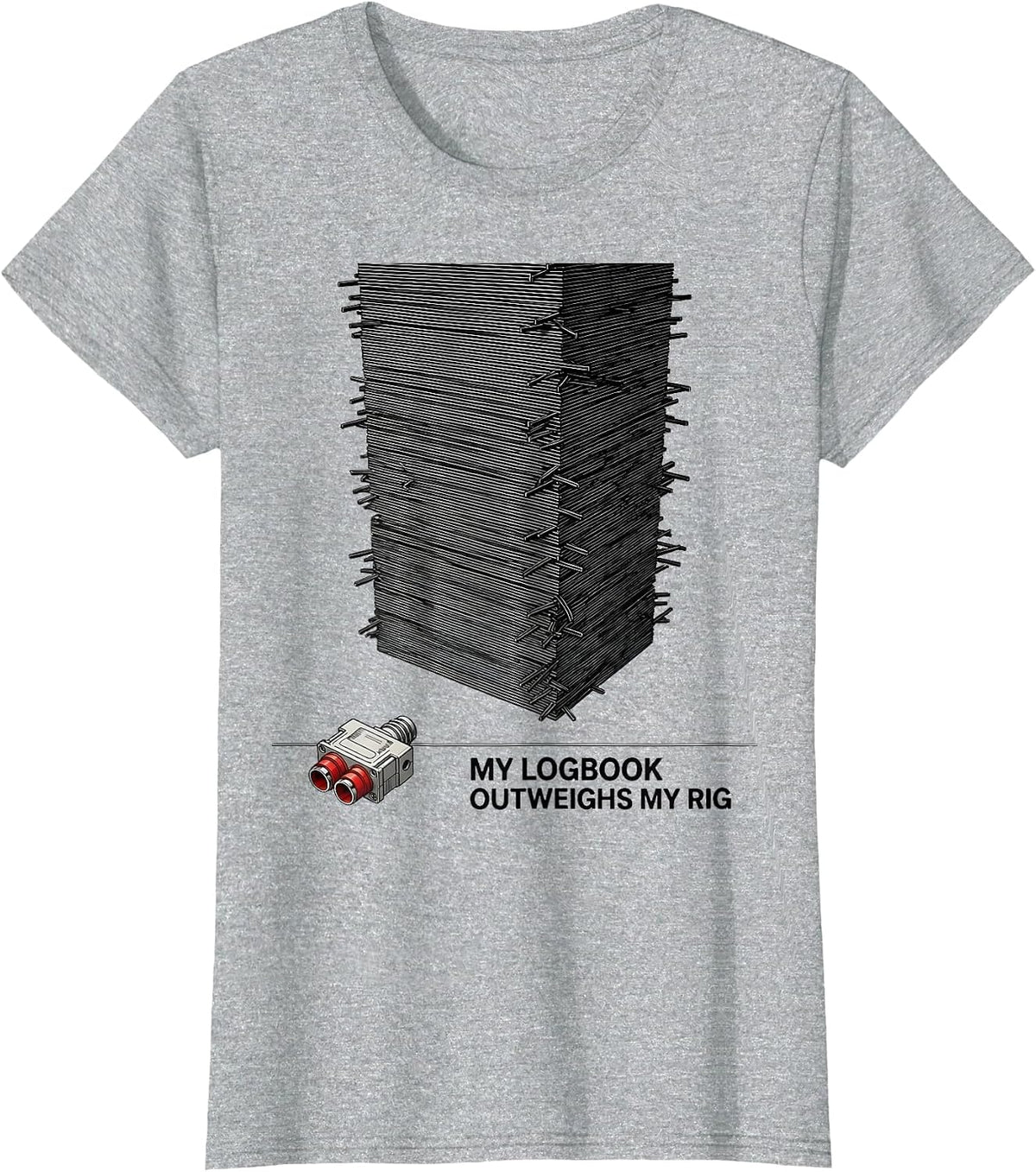 My Logbook Outweighs My Rig Funny Ham Radio Operator T-Shirt - Heather Grey