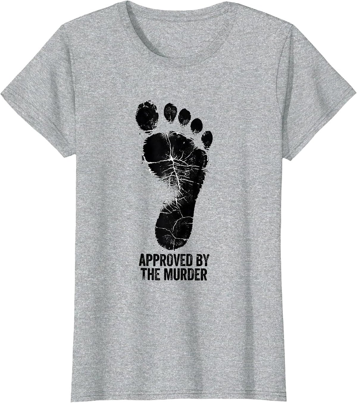 Women's Approved By The Murder Rubber Stamp Crow Bird Fan Humor T-Shirt - Heather Grey