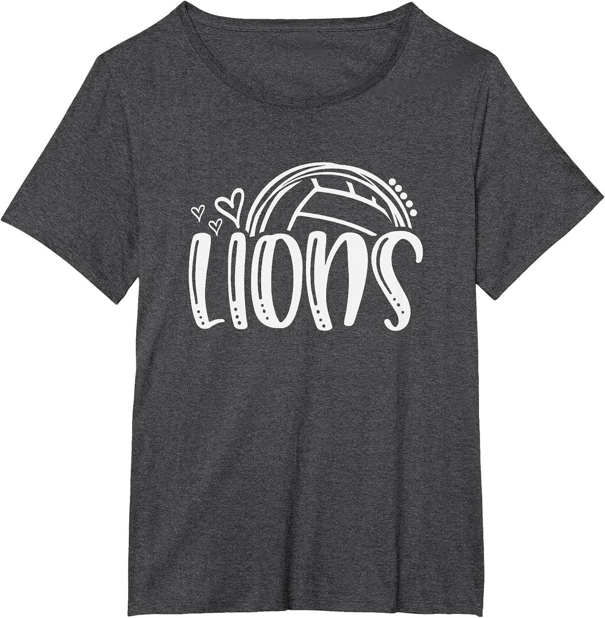 Volleyball Lions School Sports Fan Team Spirit T-Shirt - Dark Heather Grey