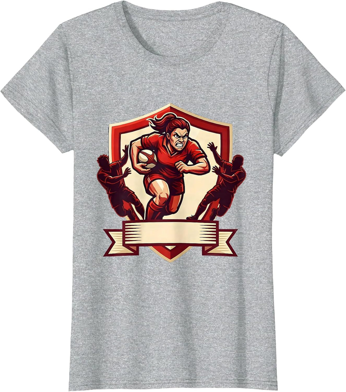 Rugby Unstoppable Breakaway Graphic Design T-Shirt - Heather Grey