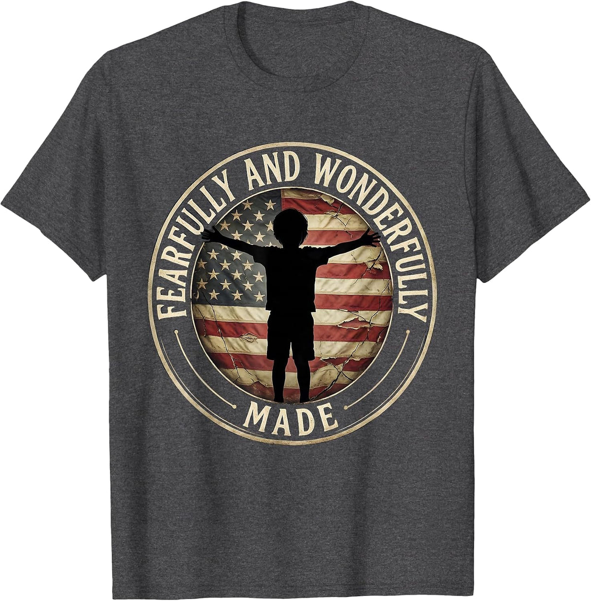Fearfully and Wonderfully Made Down Syndrome Awareness T-Shirt - Dark Heather Grey