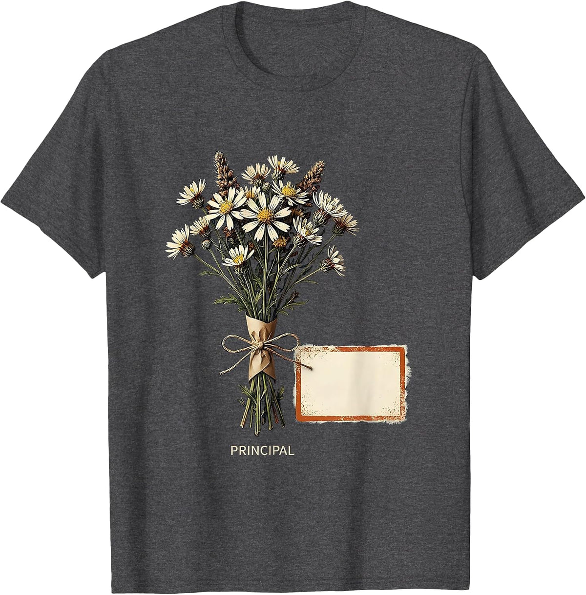 Men's Principal Rubber Stamp Teacher Gift School Start T-Shirt - Dark Heather Grey
