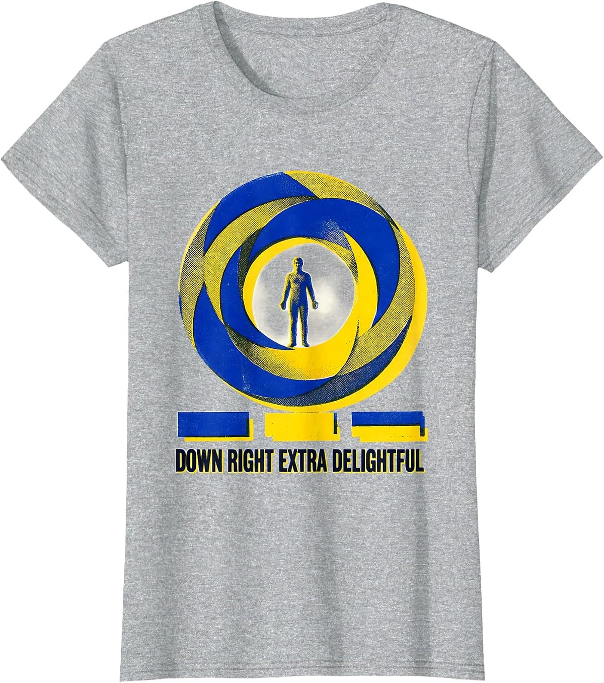 Women's Down Right Extra Delightful Risograph Down Syndrome T-Shirt - Heather Grey