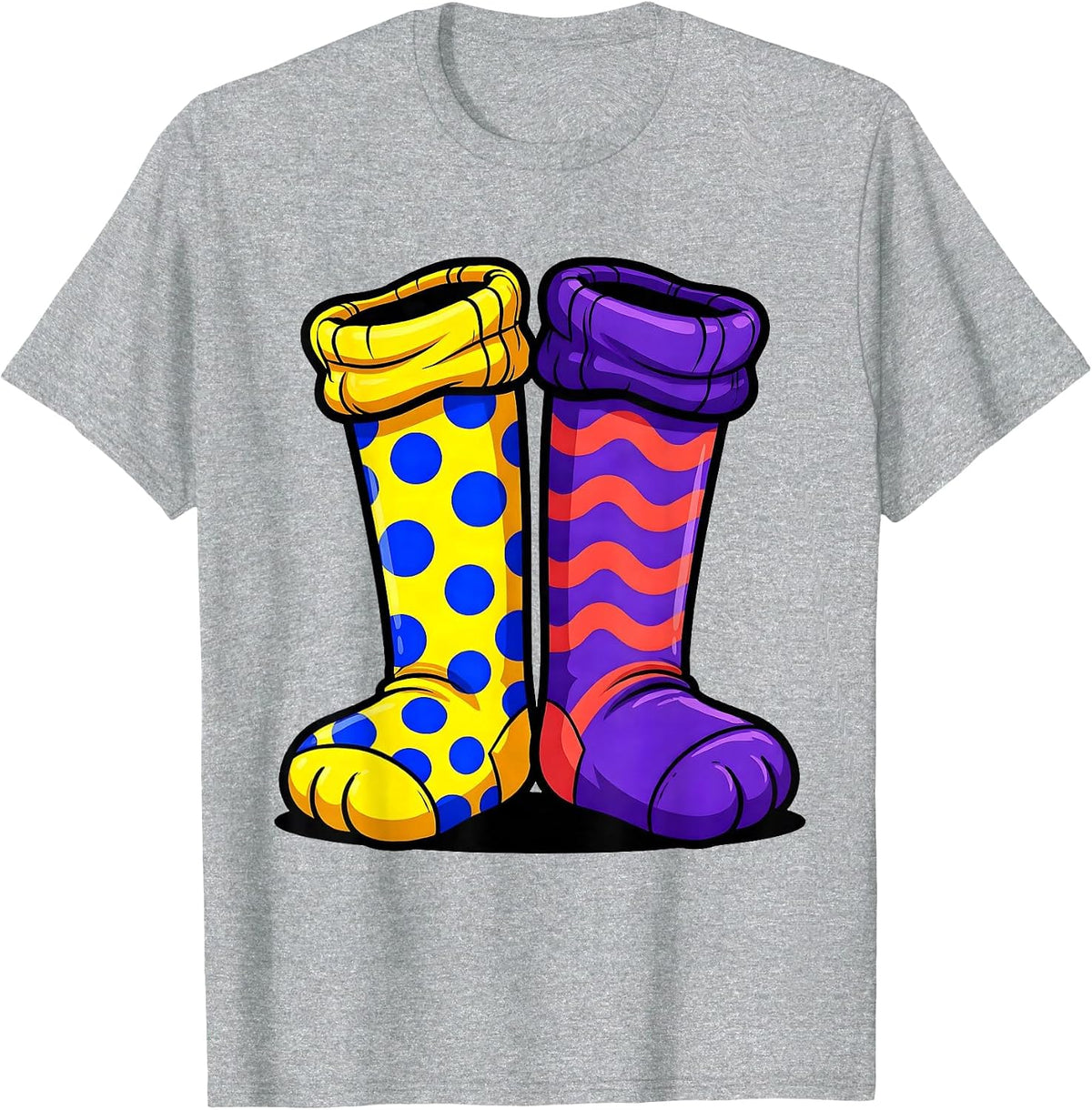 Men's Down Syndrome Awareness Mismatched Socks Design T-Shirt - Heather Grey