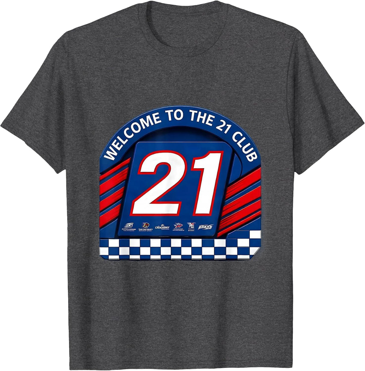Men's Welcome to the 21 Club 21st Birthday Design T-Shirt - Dark Heather Grey