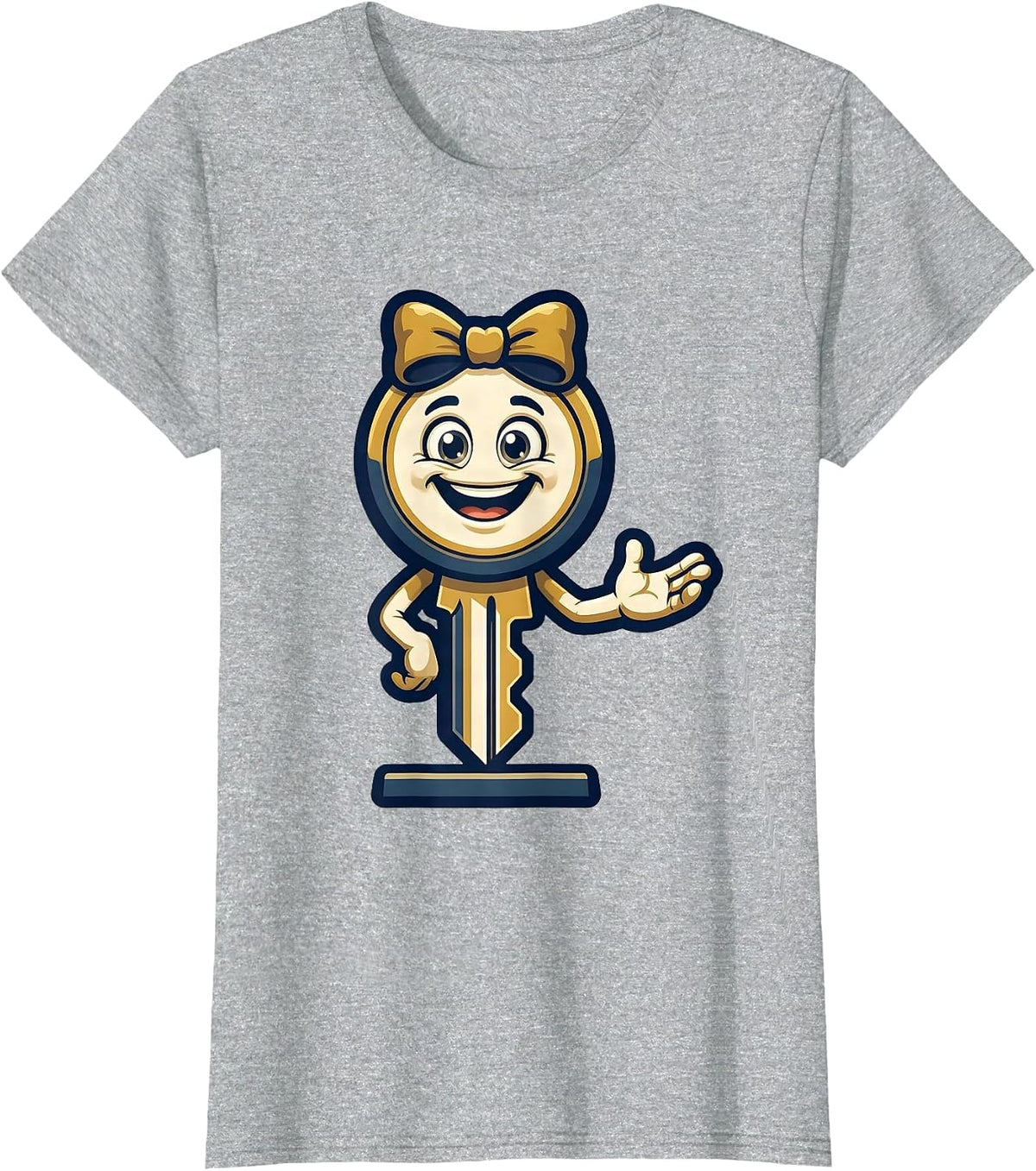 Key-Shaped Realtor Mascot Funny Real Estate Agent Gift T-Shirt - Heather Grey