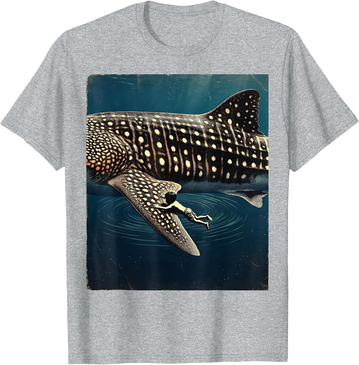 Men's Boys Mexico Whale Shark Swimming Adventure T-Shirt - Heather Grey