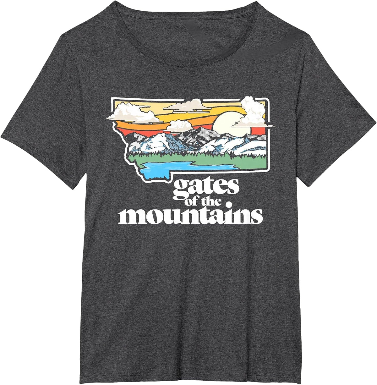 Gates of the Mountains Wilderness Montana Outdoor Nature T-Shirt - Dark Heather Grey