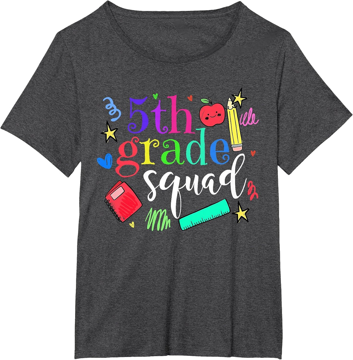 5th Grade Squad Back to School Team Fifth Grade Funny T-Shirt - Dark Heather Grey