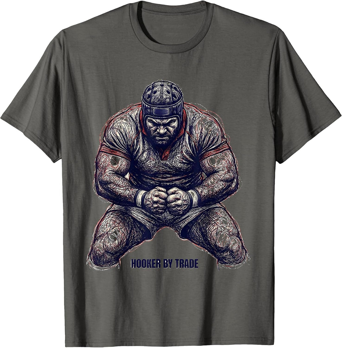 Hooker By Trade Rugby Player Design T-Shirt - Asphalt Grey