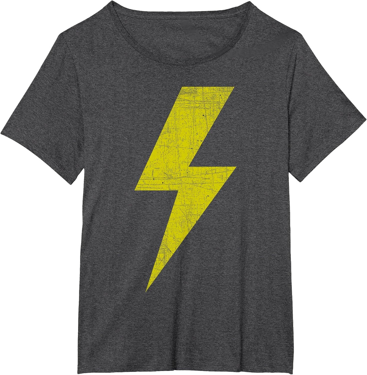Yellow Team Bolt of Lightning Game Design T-Shirt - Dark Heather Grey