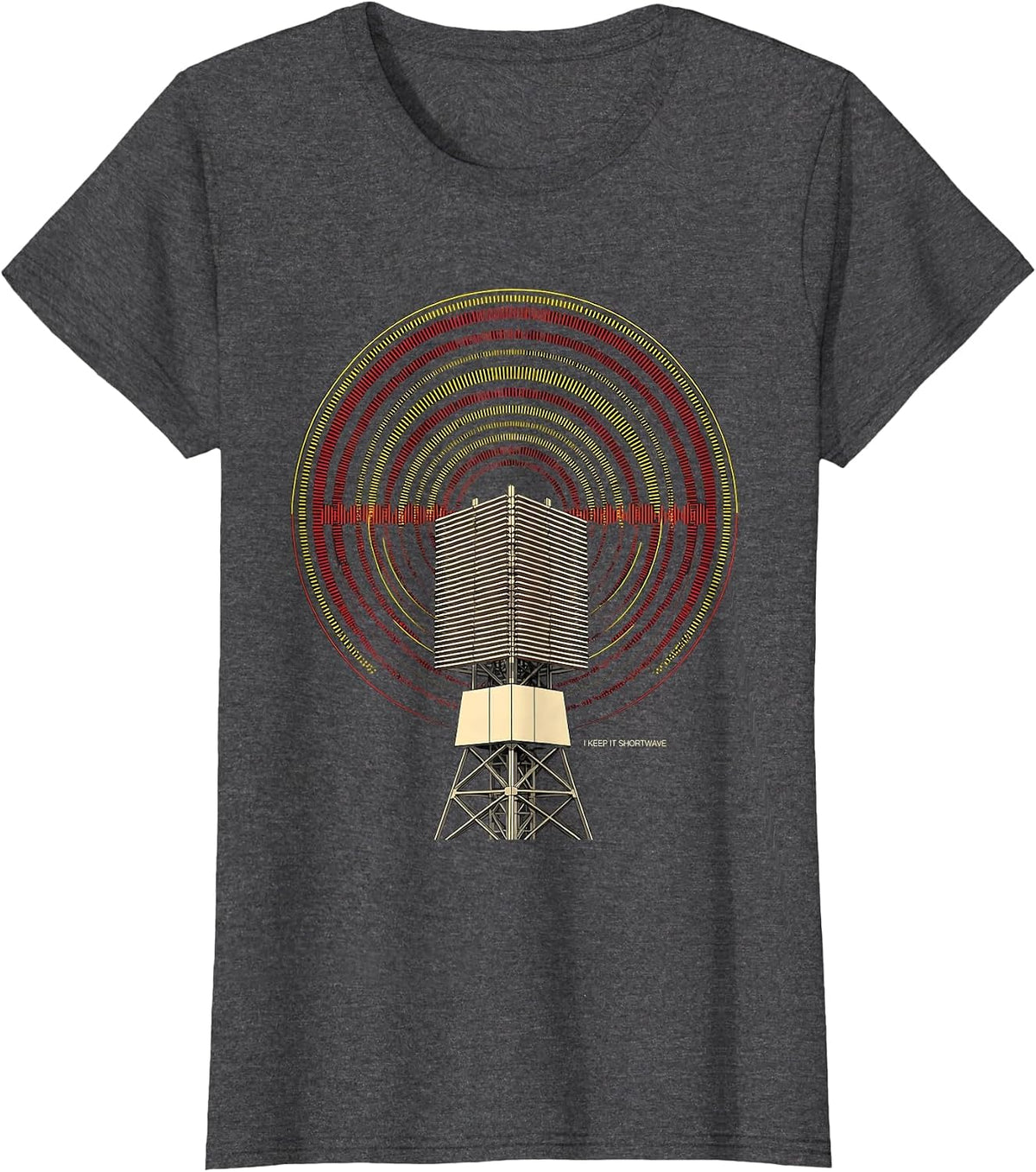 Women's I Keep It Shortwave Geometric Ham Radio Operator Humor T-Shirt - Dark Heather Grey