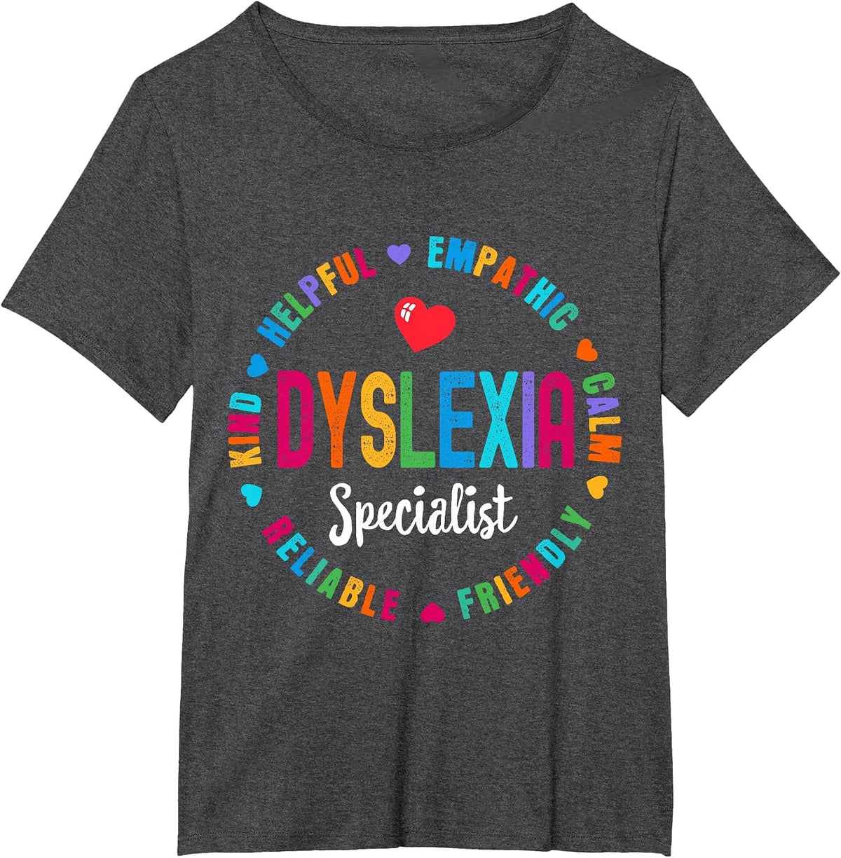 School Support Dyslexia Specialist Teacher Squad Reading T-Shirt - Dark Heather Grey