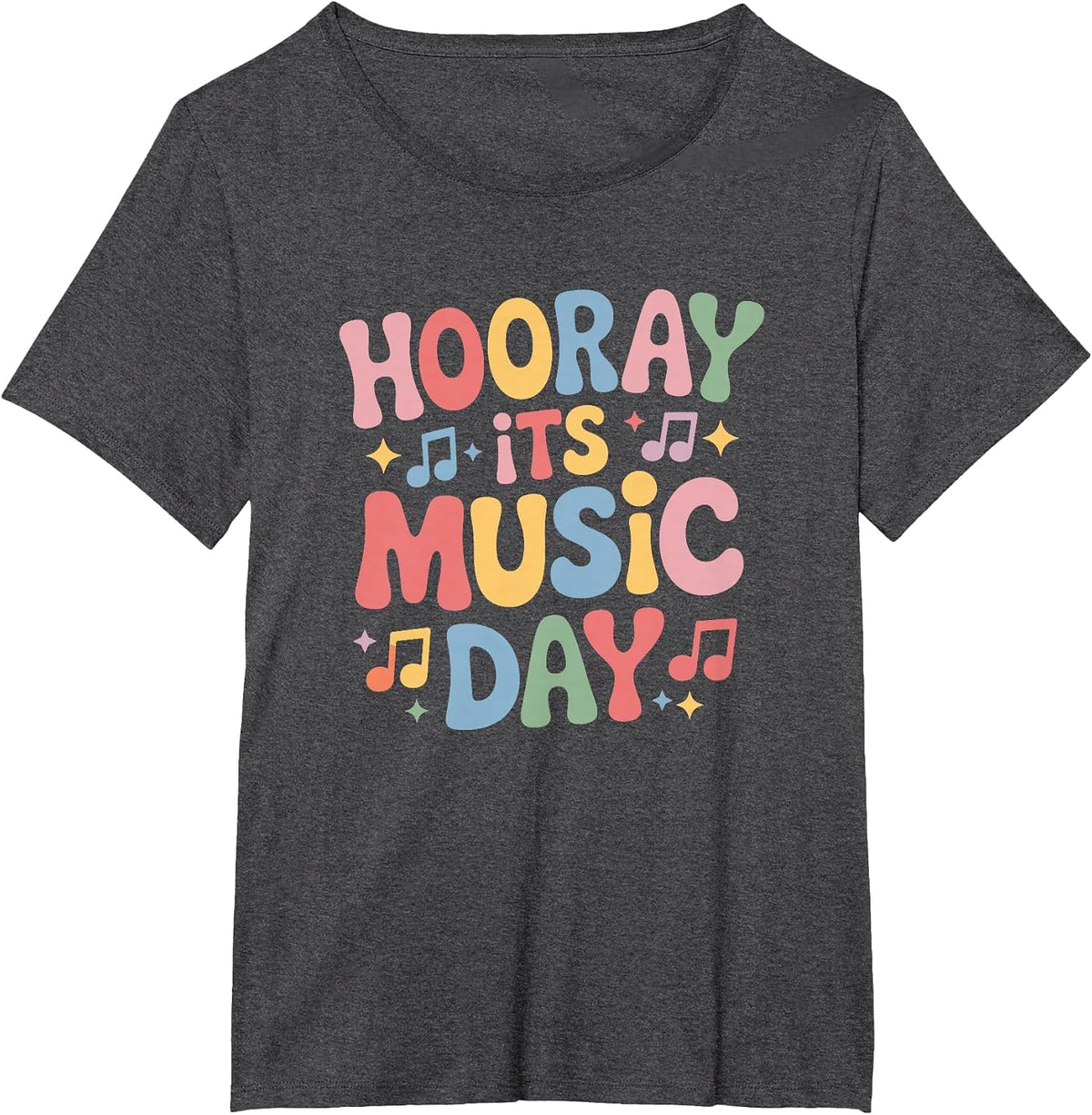 Hooray Its Music Day, Singing Instrument Music Teacher T-Shirt - Dark Heather Grey