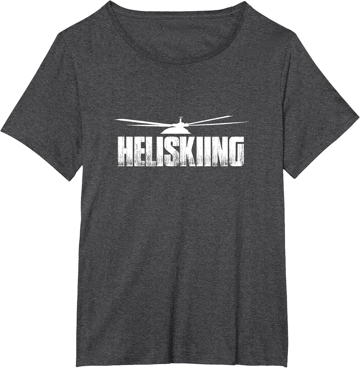 Heliskiing Helicopter Skiing Heli Skier Winter Sports T-Shirt - Dark Heather Grey