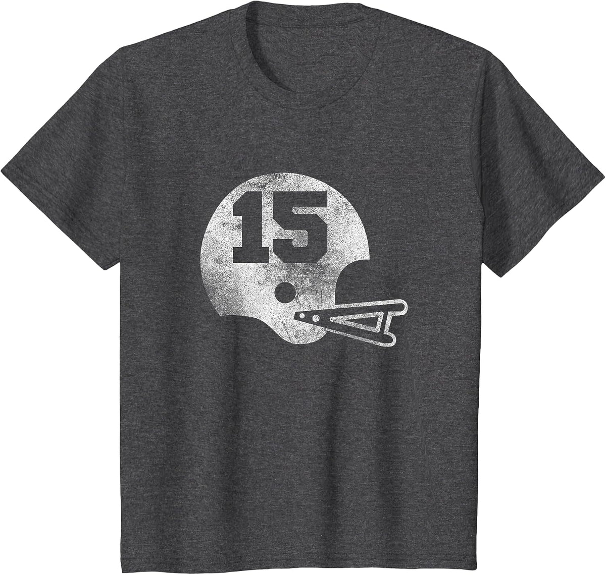 Vintage Football Jersey Number 15 T-Shirt Player Number T-Shirt - Dark Heather Grey