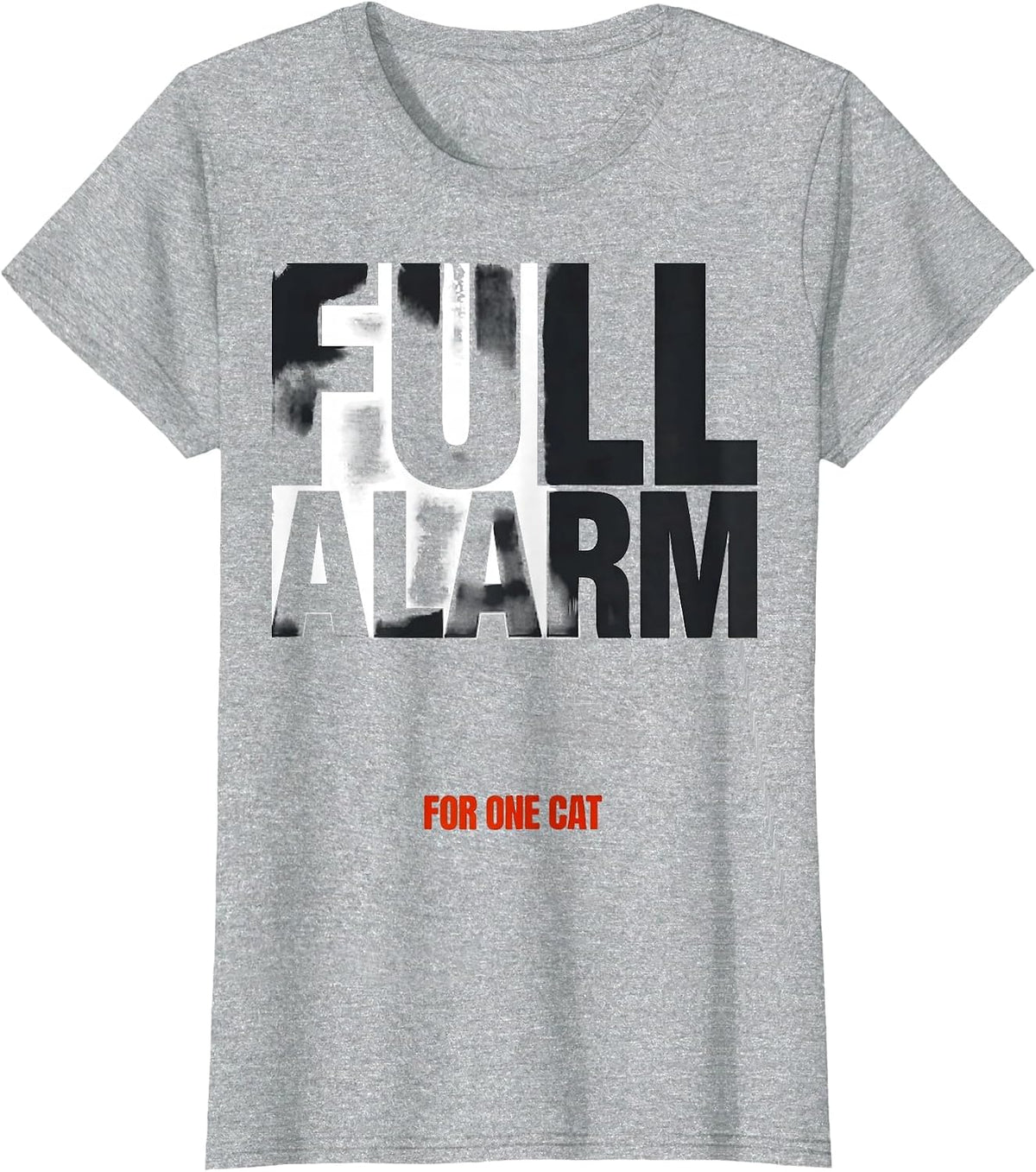 Women's Full Alarm For One Cat Funny Firefighter Badge Humor Fireman T-Shirt - Heather Grey