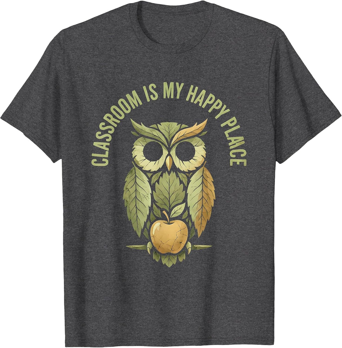 Classroom Is My Happy Place Fifth Grade Teacher T-Shirt - Dark Heather Grey