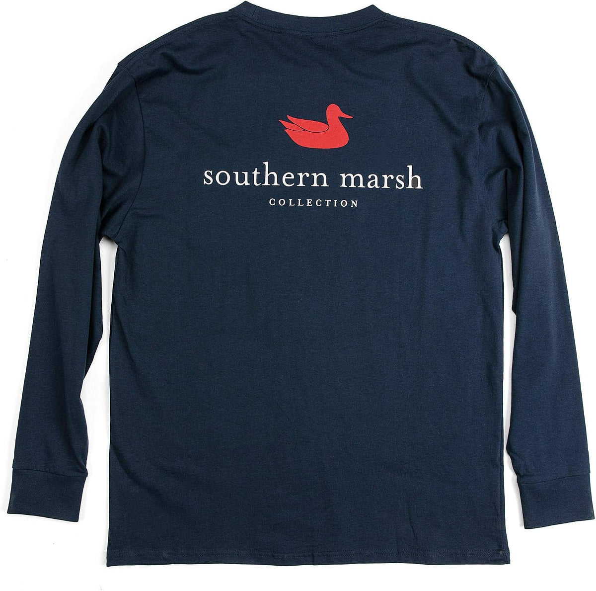 Southern Marsh Men’s Authentic Collegiate T-Shirt – Long Sleeve Casual Graphic Tee - Navy