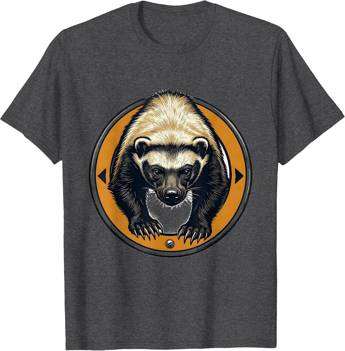 Honey Badger Wildlife Humor Animal Lover Gift T-Shirt - Dark Heather Grey
