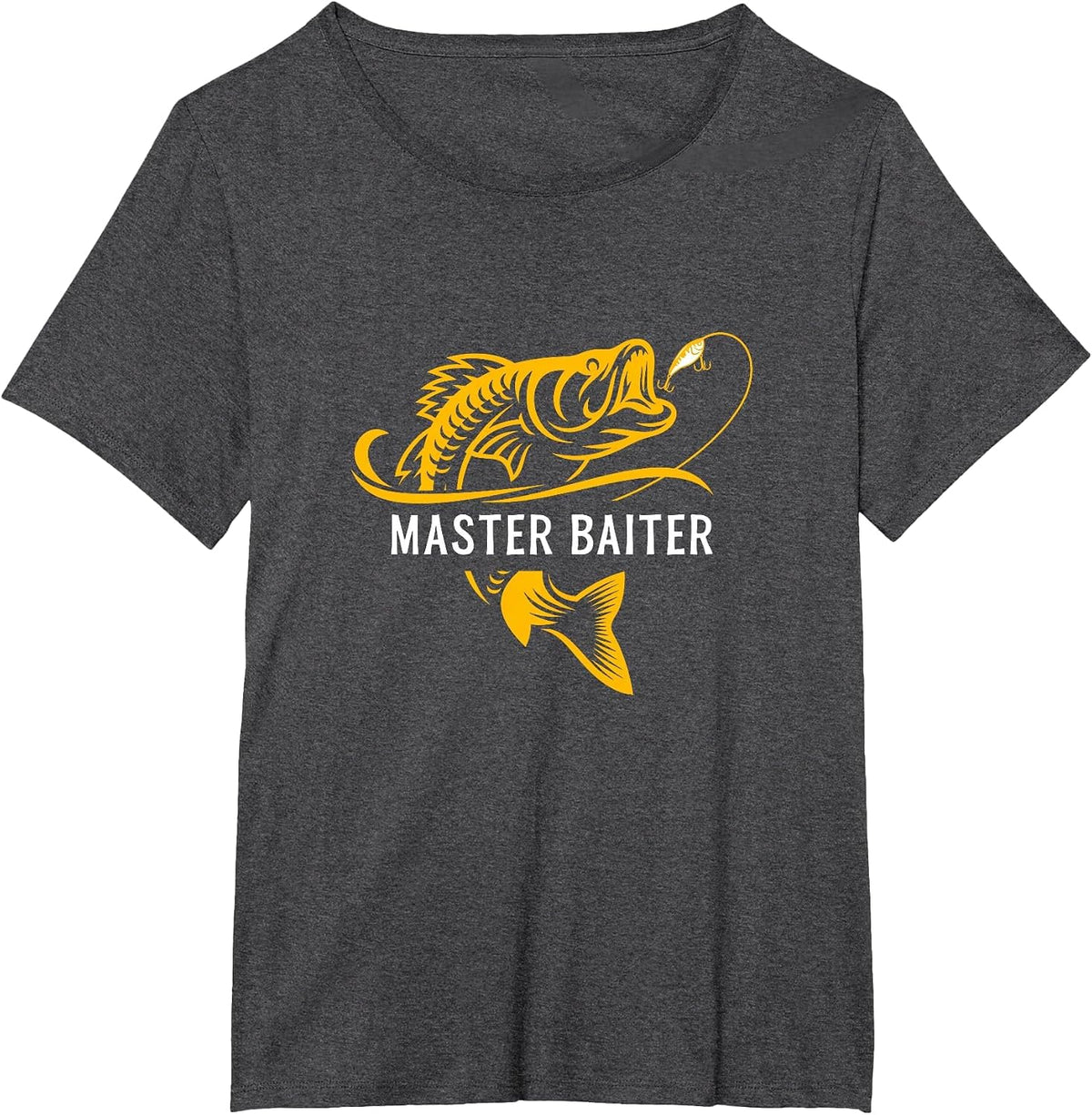 Master Baiter - Funny Fishing T-Shirt - Dark Heather Grey