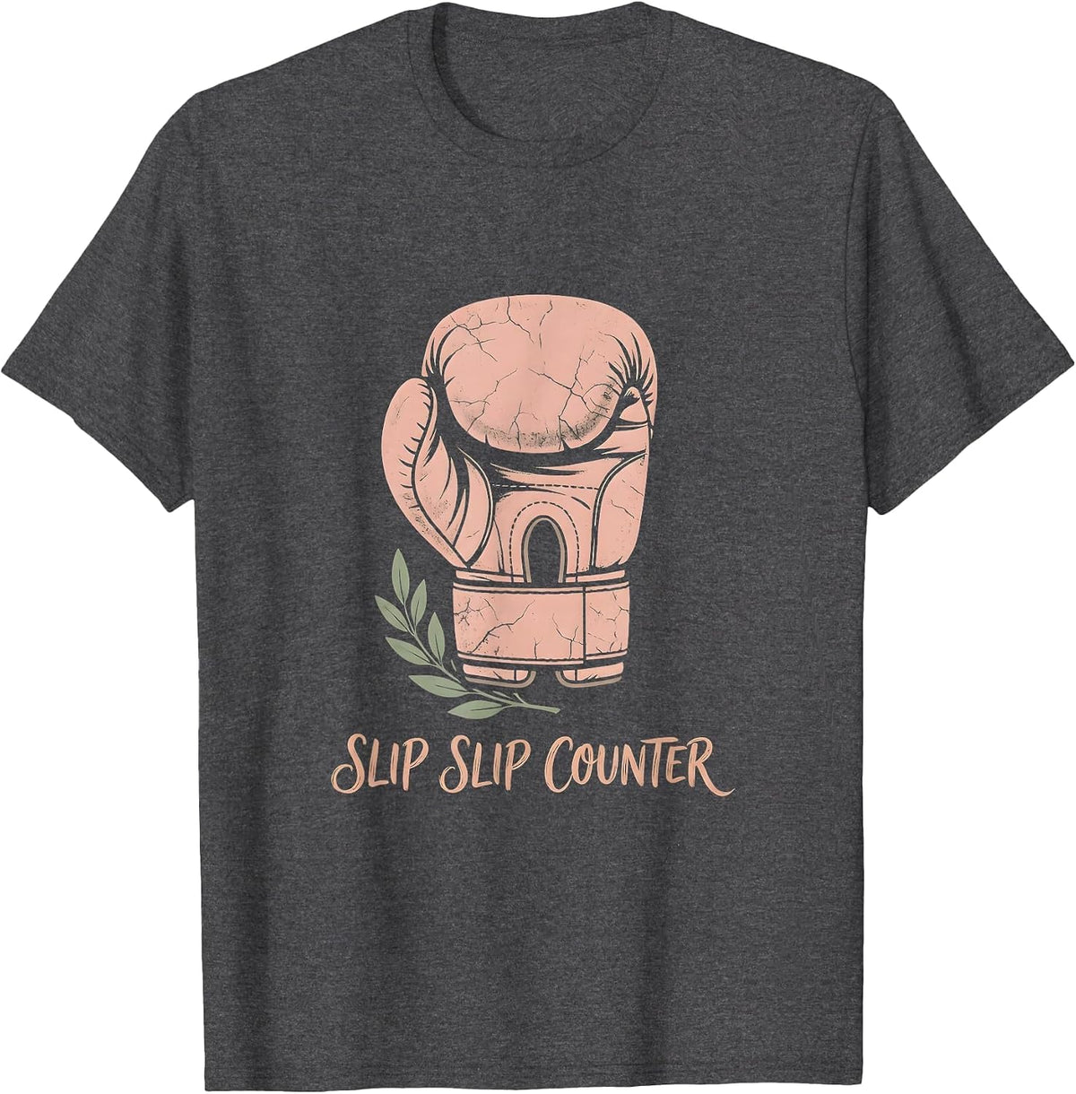 Slip Slip Counter Boxing Technique Design T-Shirt - Dark Heather Grey