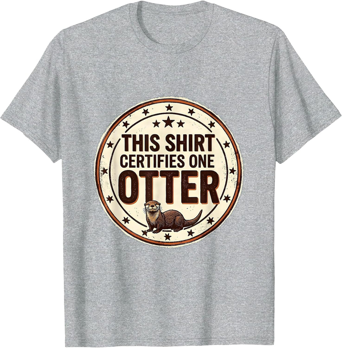 Men's This Shirt Certifies One Otter Funny Lazy Halloween Costume T-Shirt - Heather Grey