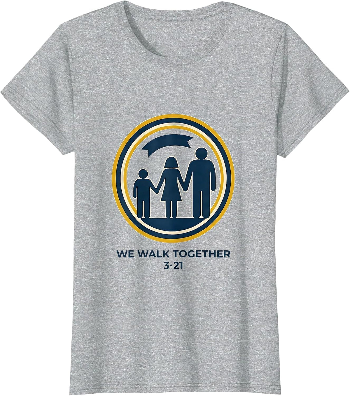 We Walk Together, 3·21 Down Syndrome Awareness Family T-Shirt - Heather Grey