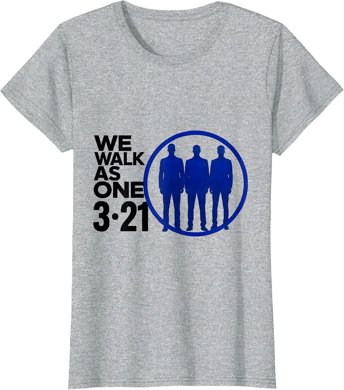 We Walk As One, 321 Down Syndrome Awareness Family Support T-Shirt - Heather Grey