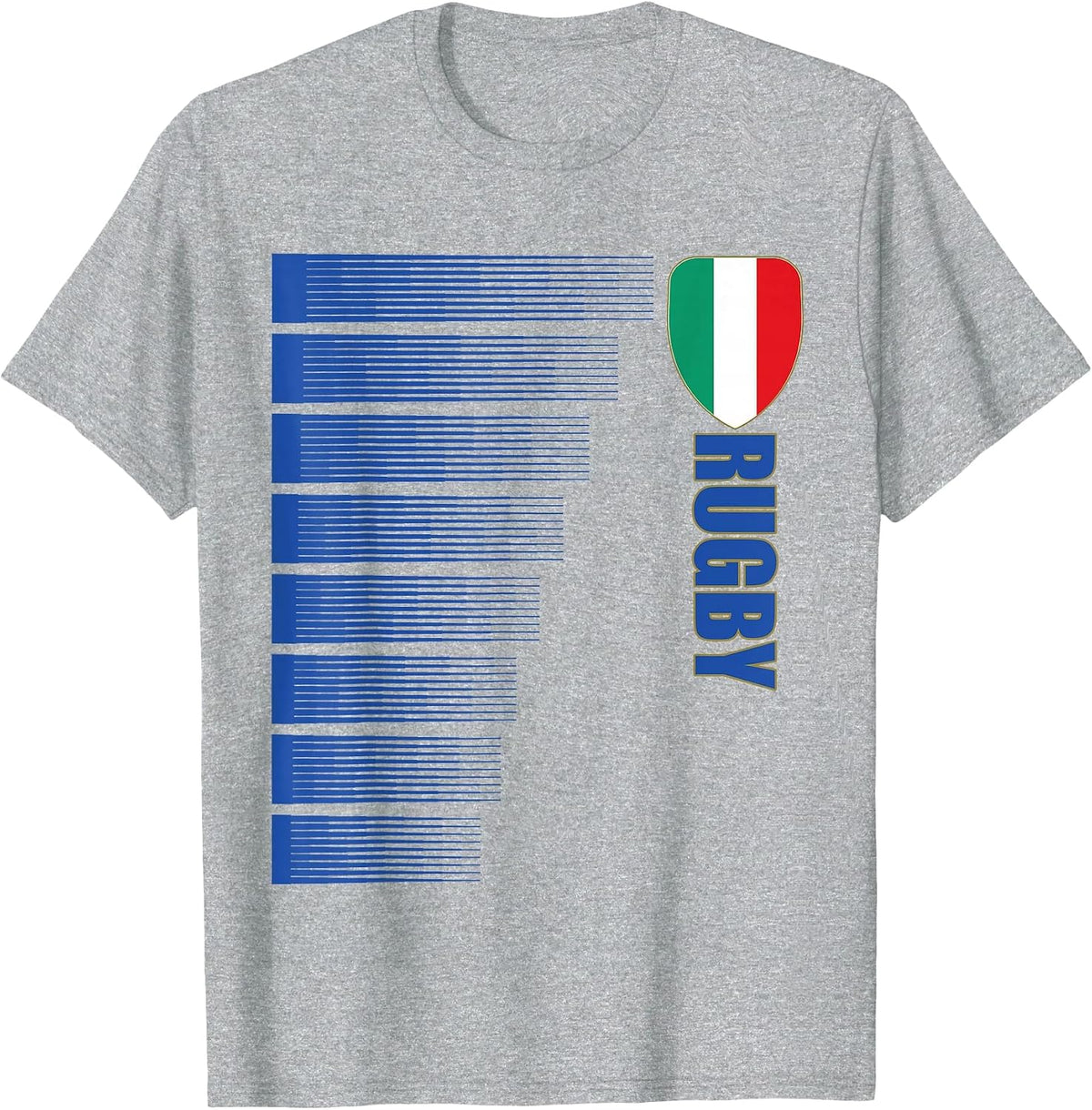 Italy Rugby Jersey Italian Rugby 2 Sided T-Shirt - Heather Grey