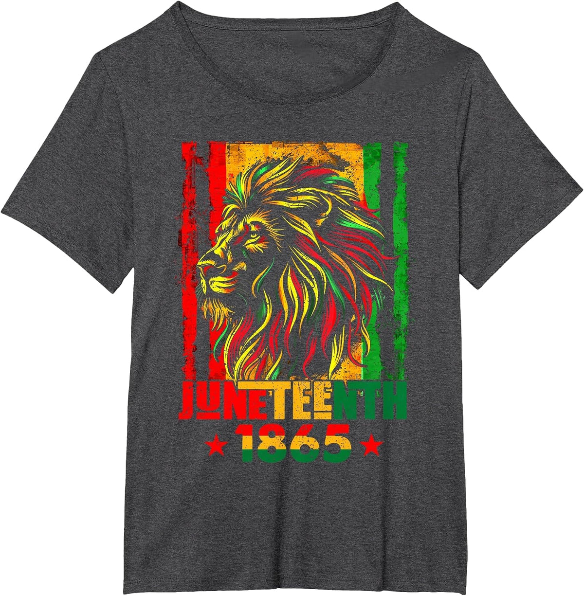 Juneteenth Lion Men Women African American Black History T-Shirt - Dark Heather Grey