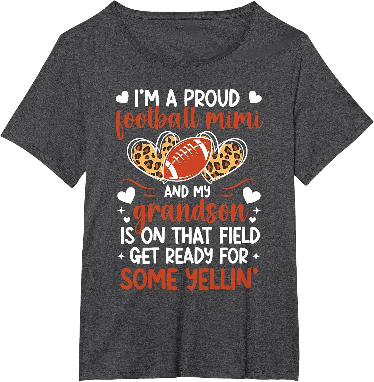 I'm A Proud Football Mimi of A Football Player Mimi T-Shirt - Dark Heather Grey