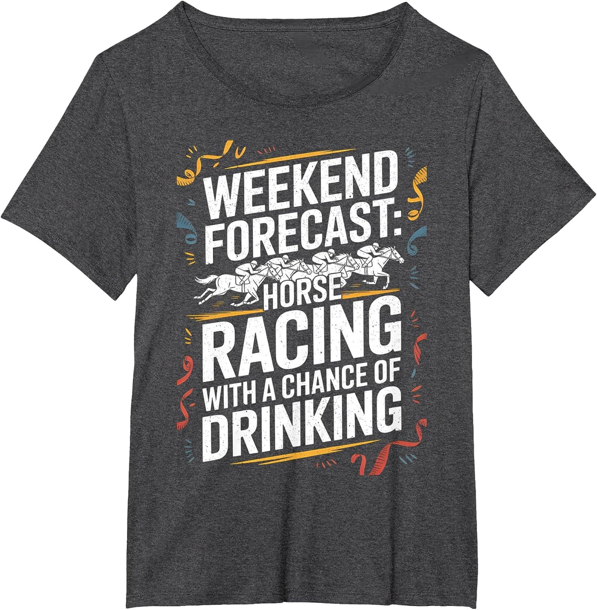 Horse Racing Design for Men Women Derby Horse Racing T-Shirt - Dark Heather Grey