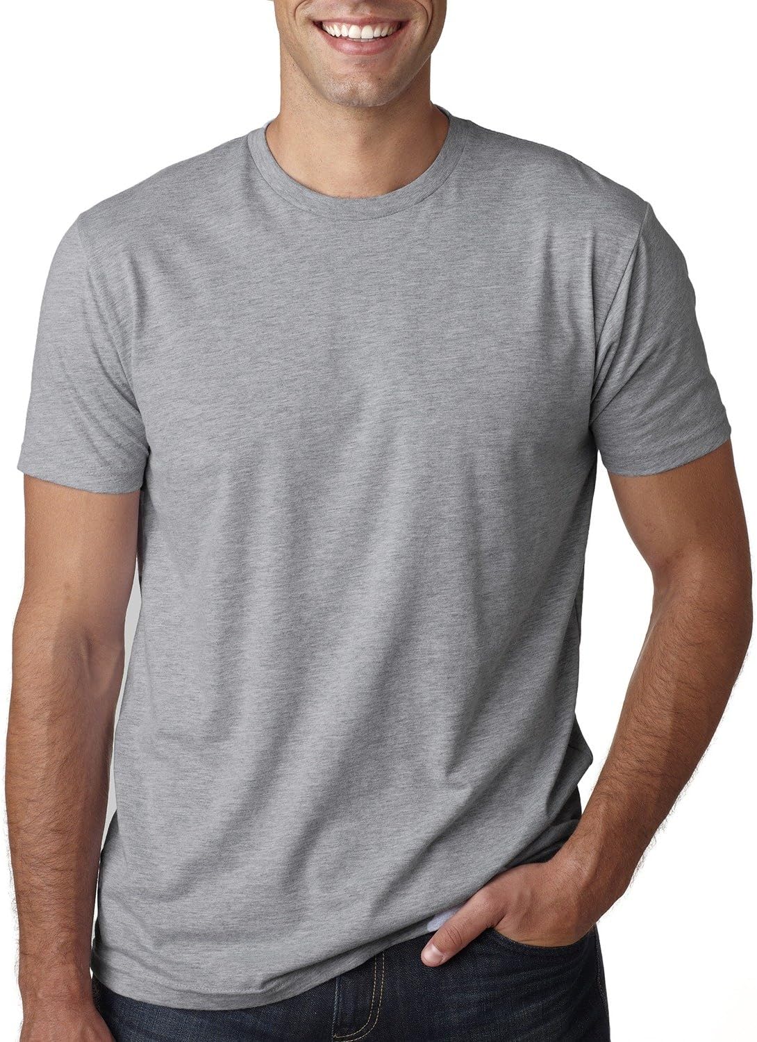 Next Level Apparel ® Adult Cotton Tee. NL3600 - [Tan] - Heather Grey