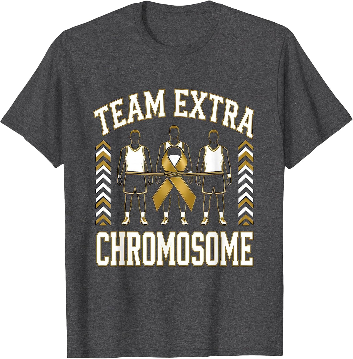 Men's Team Extra Chromosome Sports Pride Down Syndrome Awareness T-Shirt - Dark Heather Grey