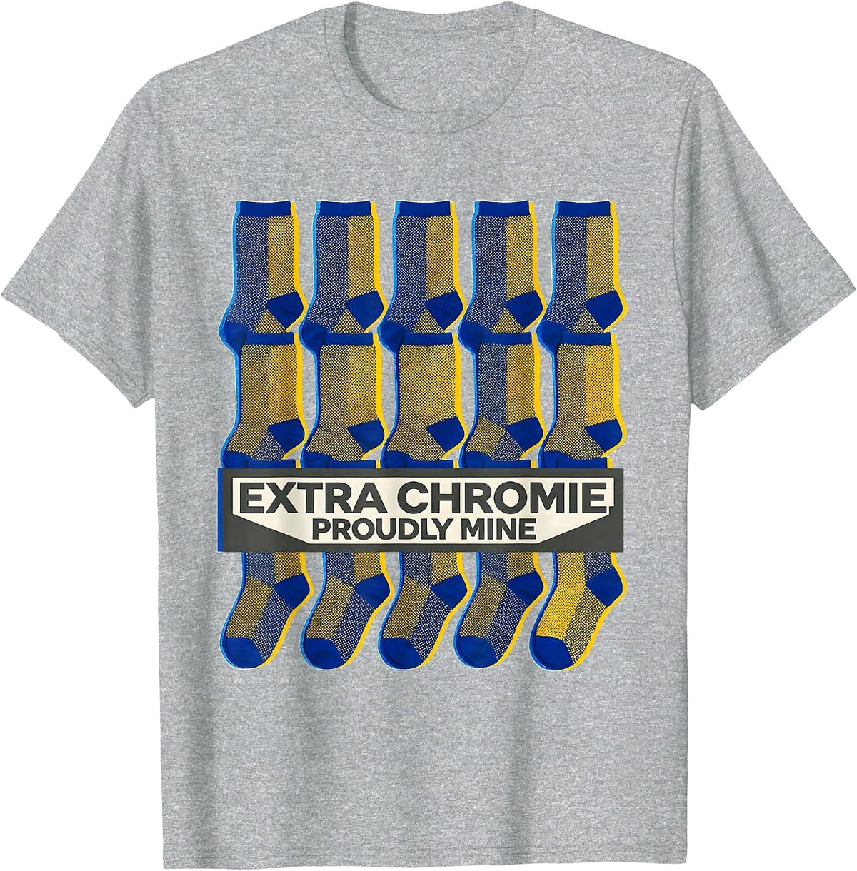 Men's Extra Chromie, Proudly Mine Funny Down Syndrome Awareness T-Shirt - Heather Grey