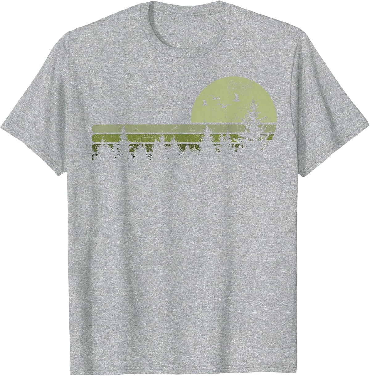 Vintage Forest Nature Trees Hiking Outdoor Wildlife T-Shirt - Heather Grey