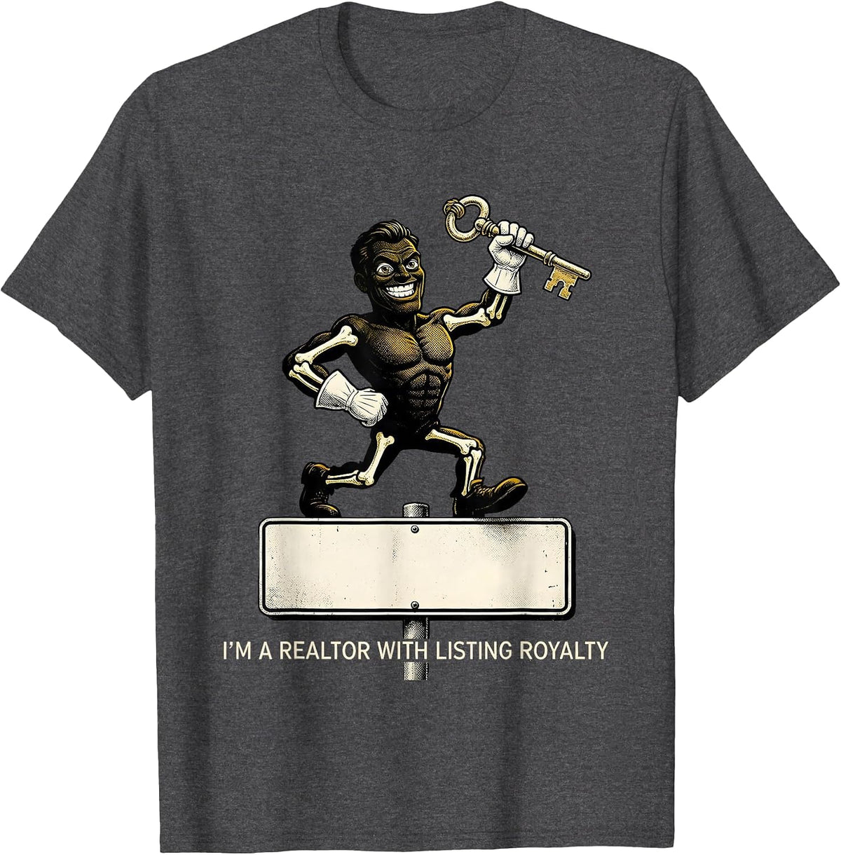 Men's I'm A Realtor With Listing Royalty Funny Real Estate Agent T-Shirt - Dark Heather Grey