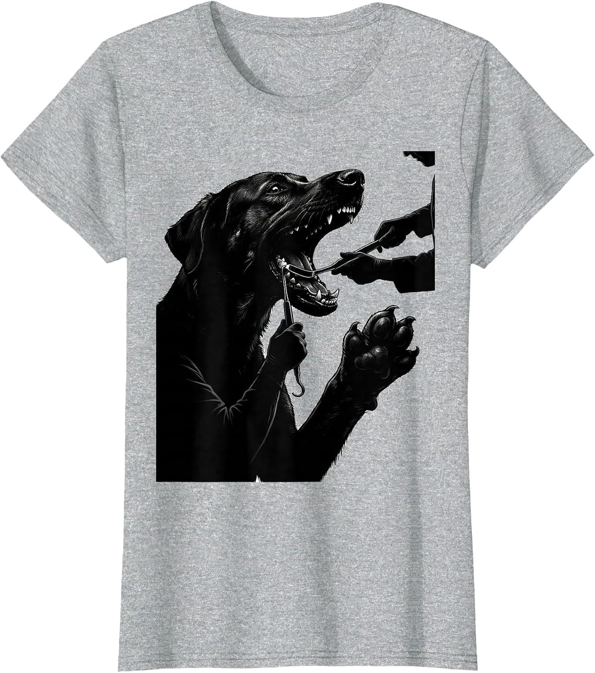 Vet Worker Canine Dental Humor Veterinary Staff Gift T-Shirt - Heather Grey